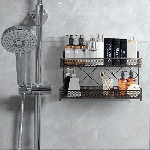 2 Tier Metal Kitchen Counter-top or Wall Mount Spice Rack, Jars Storage Organizer, Cabinet Holder, spice seasoning organizer for Partry (Bronze) - Image 8