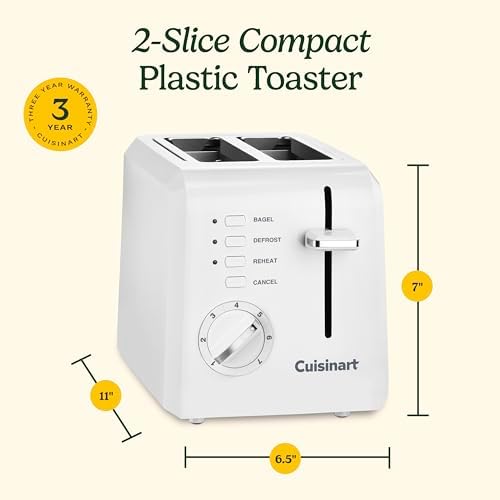 Cuisinart 2-Slice Toaster, Compact, White, CPT-122 - Image 7